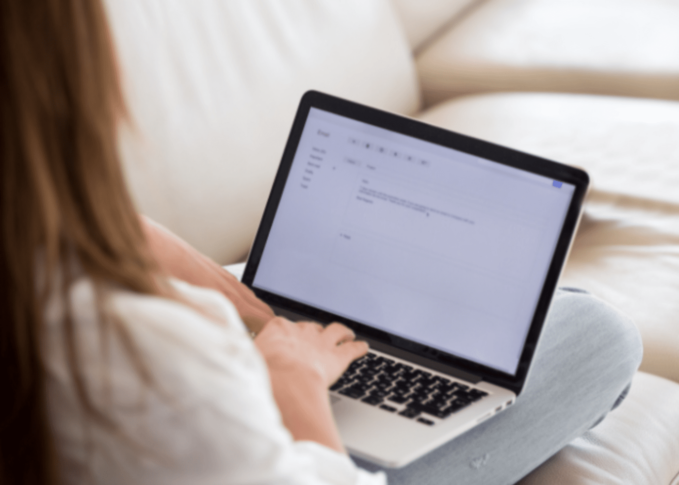 A women working on her laptop